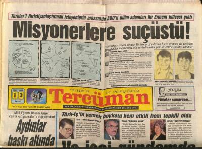 Tercüman Gazetesi 13 Mart 1988 - Türkleri Hristiyanlaştırmak İsteyenlerin Arkasında ABDli Bilim Adamları İle Ermeni Kilisesi Çıktı GZ85117 - 1