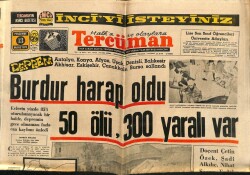 Tercüman Gazetesi 13 Mayıs 1971 - Burdur Harap Oldu 50 Ölü , 300 Yaralı Var GZ65463 - 2