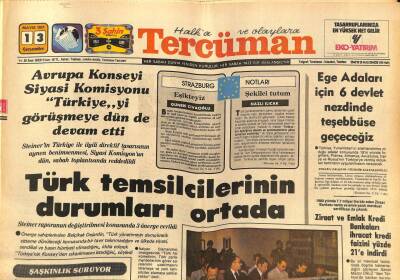 Tercüman Gazetesi 13 Mayıs 1981 - Türk Temsilcilerinin Durumları Ortada GZ70019 - 1