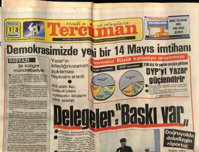 Tercüman Gazetesi 13 Mayıs 1985 - Demokrasimizde Yeni Bir 14 Mayıs İmtihanı GZ65885 - 1
