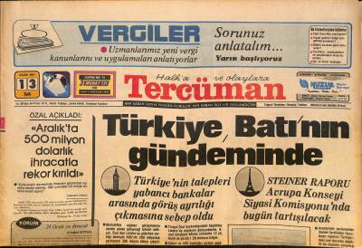Tercüman Gazetesi 13 Ocak 1981 - Galatasarayda Önce Tesis , Sonra Şampiyonluk GZ127470 - 1