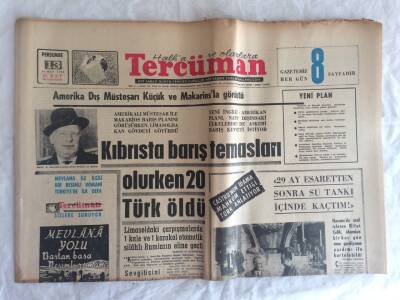 Tercüman Gazetesi 13 Şubat 1964 - Kıbrısta Barış Temasları Olurken 20 Türk Öldü GZ73597 - 1
