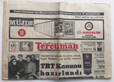 Tercüman Gazetesi 13 Şubat 1968 - Trt Kanunu Hazırlandı GZ6245 - 1