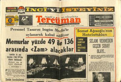 Tercüman Gazetesi 13 Temmuz 1970 - Kara Kuvvetlerinden 35 General 30 Ağustosta Emekliye Ayrılıyor GZ65683 - 1