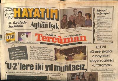 Tercüman Gazetesi 13 Temmuz 1979 - Ecevit Kimse Siyasal Cinayetleri İşleyen Canileri Kurtaramaz GZ70345 - 2