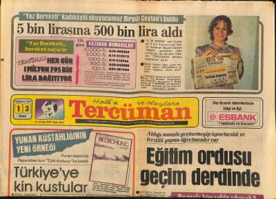 Tercüman Gazetesi 13 Temmuz 1984 - Kaynanalar , Trabzonsporun Kampına Baskın Yaptı GZ79419 - 1