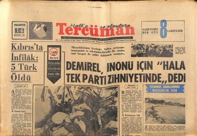 Tercüman Gazetesi 14 Ağustos 1967 - Ünlü Şaki Hakimonun Amcasının Başı Kesildi - Muhammed Ali Evleniyor GZ118981 - 1