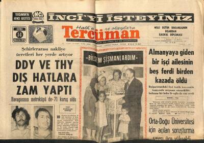 Tercüman Gazetesi 14 Ağustos 1970 - DDY Ve THY Dış Hatlara Zam Yaptı - Sınır Köylerinde Kolera İçin Aşılama Devam Ediyor GZ123486 - 1