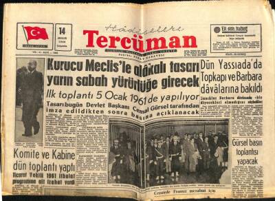 Tercüman Gazetesi 14 Aralık 1960 - Edebiyata 550 Öğrenci Daha Kabul Edildi GZ67520 - 2