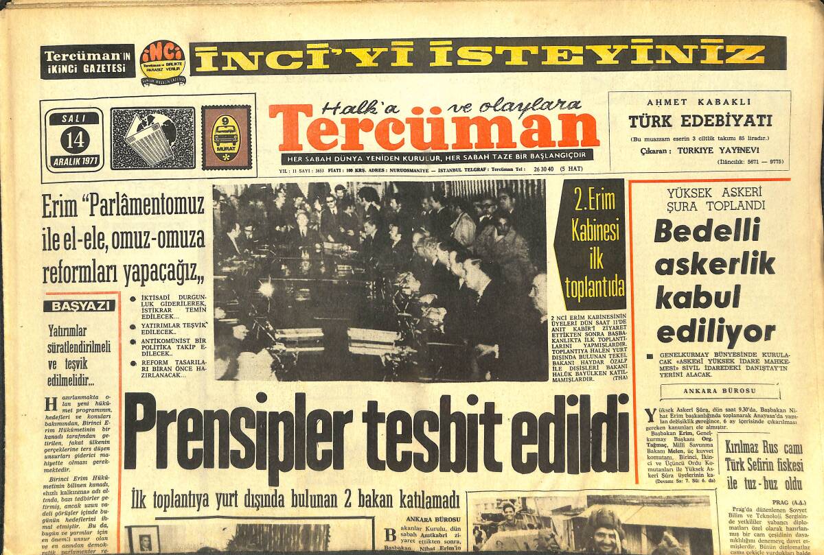 Tercüman Gazetesi 14 Aralık 1971 - Pakistan, Bengaldeş'i Tanırsa Hindistan Geri Çekilecek - Gemiler Jilet Oldu, Satın Alanlar Da Zengin GZ144327 - 1