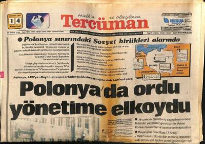 Tercüman Gazetesi 14 Aralık 1981 - Polonyada Ordu Yönetime El Koydu GZ53931 - 1