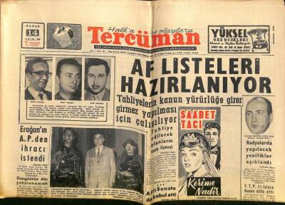 Tercüman Gazetesi 14 Ekim 1962 - Barzani Dün Bir Irak Alayını Don Gömlek Bıraktı - Af Listeleri Hazırlanıyor GZ119011 - 1
