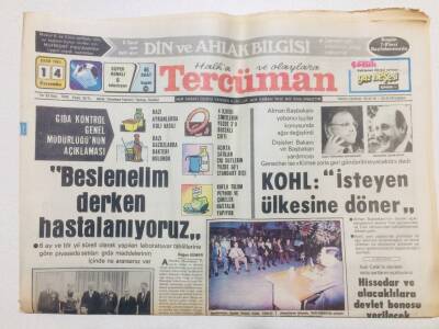 Tercüman Gazetesi 14 Ekim 1982 - Alman Başbakanı, isteyen Ülkesine Dönebilir GZ53541 - 1