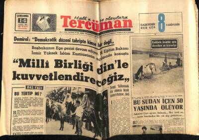 Tercüman Gazetesi 14 Eylül 1966 - Milli Birliği Dinle Kuvvetlendireceğiz GZ54032 - 1