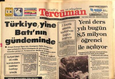Tercüman Gazetesi 14 Eylül 1981 - Türkiye Yine Batının Gündeminde GZ53921 - 1