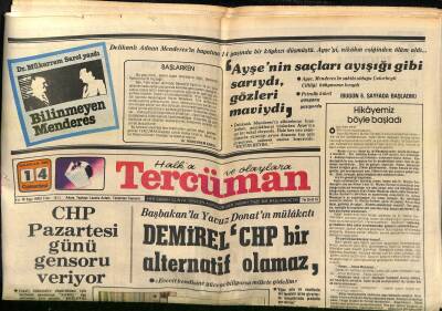 Tercüman Gazetesi 14 Haziran 1980 - CHP Pazartesi Günü Gensoru Veriyor GZ118883 - 1