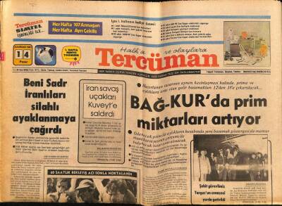Tercüman Gazetesi 14 Haziran 1981 - Beni Sadr İranlıları Silahlı Ayaklanmaya Çağırdı GZ69911 - 1
