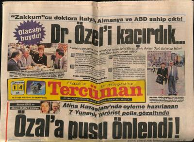 Tercüman Gazetesi 14 Haziran 1988 - Atina Havaalanında Eyleme Hazırlanan 7 Yunanlı Terörist Polis Gözaltında GZ67206 - 2