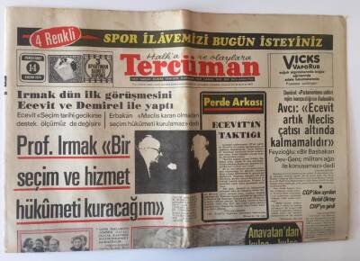 Tercüman Gazetesi 14 Kasım 1974 - Geniş Parlemento Zeminine Dayalı Olacak Kabinede Kültür Bakanlığı da Bulunacak GZ11142 - 2