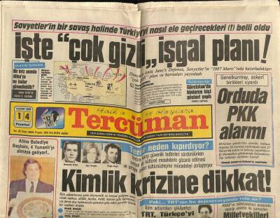 Tercüman Gazetesi 14 Kasım 1988 - Sovyetlerin Bir Savaş Halinde Türkiyeyi Nasıl Ele Geçirecekleri Belli Oldu GZ67199 - 1