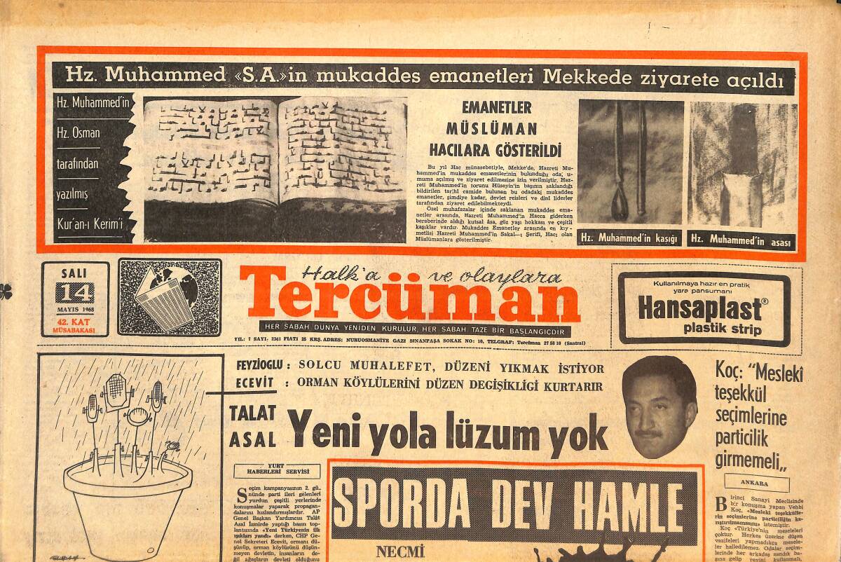 Tercüman Gazetesi 14 Mayıs 1968 - Fransa'da Genel Grev Başladı Ve Hayat Kısmen Felce Uğradı - Sporda Dev Hamle GZ144224 - 1