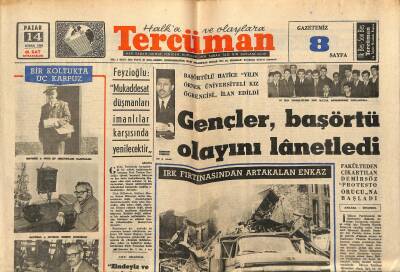 Tercüman Gazetesi 14 Nisan 1968 - Denktaş Kıbrısta Törenle Karşılandı - Gençler , Başörtü Olayını Lânetledi GZ123483 - 1