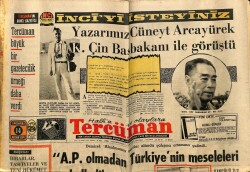Tercüman Gazetesi 14 Nisan 1971 - Yazarımız Cüneyt Arcayürek Çin Başbakanı İle Görüştü GZ70809 - 2