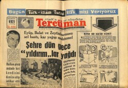 Tercüman Gazetesi 14 Ocak 1963 - Eyüp , Balat Ve Zeytinburnunu Sel Bastı GZ65412 - 1