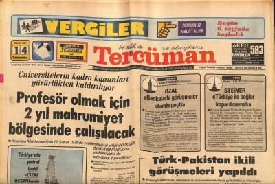 Tercüman Gazetesi 14 Ocak 1981 - Profesör Olmak İçin 2 Yıl Mahrumiyet Bölgesinde Çalışılacak GZ54298 - 1