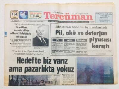Tercüman Gazetesi 14 Ocak 1983 - Bir Nükleer Savaşta Dünya Nüfusu 30 Dkda Yok Olacak GZ53659 - 1
