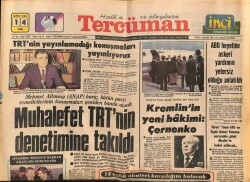 Tercüman Gazetesi 14 Şubat 1984 - TRTnin Yayınlamadığı Konuşmaları Yayınlıyoruz GZ70134 - 1