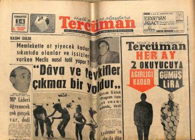 Tercüman Gazetesi 14 Temmuz 1962 - AP Lideri Af Muhakkak Çıkacak Milletin Dediği Olacak Dedi GZ53874 - 1