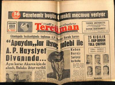 Tercüman Gazetesi 15 Ağustos 1962 - Galatasaray - Radorapid Bugün Karşılaşıyor GZ54059 - 1