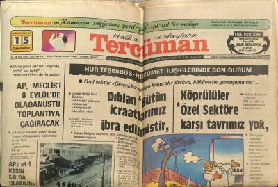 Tercüman Gazetesi 15 Ağustos 1979 - Köprülüler Özel Sektöre Karşı Tavrımız Yok GZ54669 - 1