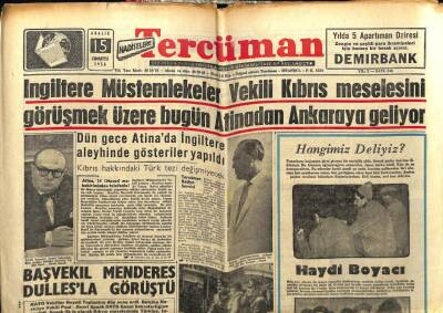 Tercüman Gazetesi 15 Aralık 1956 - Başvekil Adnan Menderes Dullesla Görüştü GZ54733 - 1