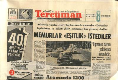 Tercüman Gazetesi - 15 Ekim 1967 - Memurlar Eşitlik İstediler GZ110300 - 1