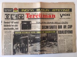 Tercüman Gazetesi 15 Ekim 1974 - Bülent Ecevit Demirelin Başkanlığını Dışardan Destek Şartı İle Kabul Ediyor GZ11155 - 2
