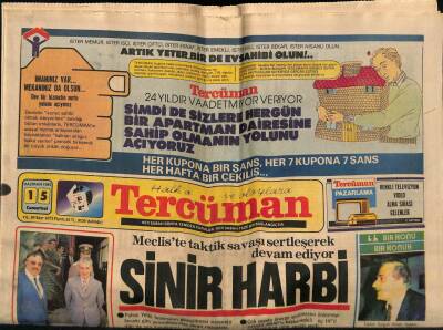 Tercüman Gazetesi 15 Haziran 1985 - Mecliste Taktik Savaşı Sertleşerek Devam Ediyor GZ65878 - 2