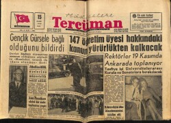 Tercüman Gazetesi 15 Kasım 1960 - Gençlik Gürsele Bağlı Olduğunu Bildirdi GZ69992 - 1