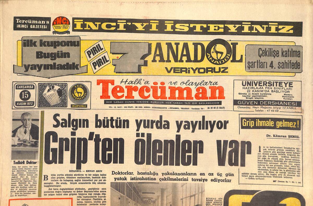 Tercüman Gazetesi 15 Kasım 1972 - İslamköyün Paşadayısı Öldü - Cemal Kamacı, Krallar Gibi Evlendi GZ145652 - 1