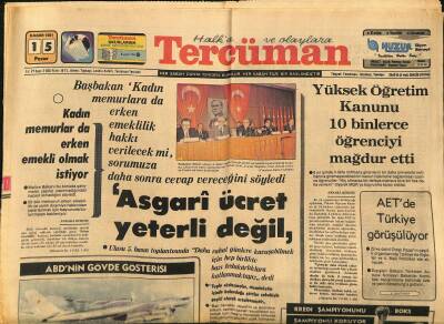 Tercüman Gazetesi 15 Kasım 1981 - Özalın Koruma Görevini Kemal Sonunur Yapıyor - Yüksek Öğretim Kanunu 10 Binlerce Öğrenciyi Mağdur Etti GZ122100 - 1