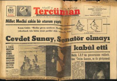 Tercüman Gazetesi 15 Mart 1966 - Asma Köprü Fındık Üzüm İle Yaptırılacak GZ54760 - 1