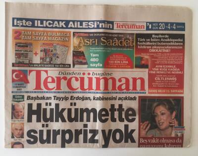 Tercüman Gazetesi 15 Mart 2003 - Başbakan Tayip Erdoğan Kabinesini Açıkladı Hükümette Sürpriz Yok GZ11575 - 1