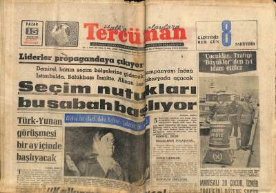 Tercüman Gazetesi 15 Mayıs 1966 - İnönü Ve Bayar Aynı Lokantada Yemek Yediler GZ68661 - 1