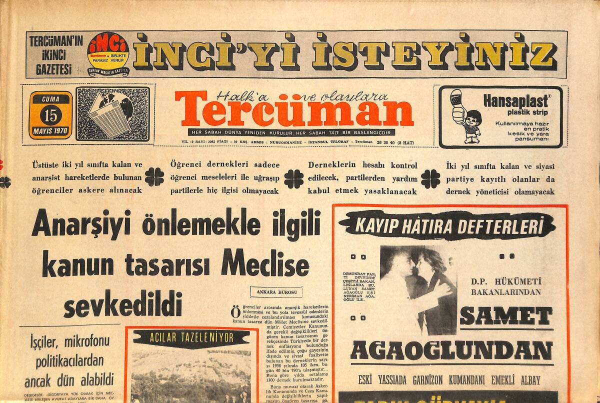 Tercüman Gazetesi 15 Mayıs 1970 - Gümrüklerde Biraraya Getirilirse Fabrika Olacak Parçalar Var GZ145428 - 1