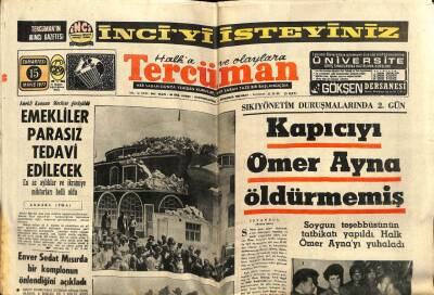 Tercüman Gazetesi 15 Mayıs 1971 - Emekliler Parasız Tedavi Edilecek GZ65465 - 1