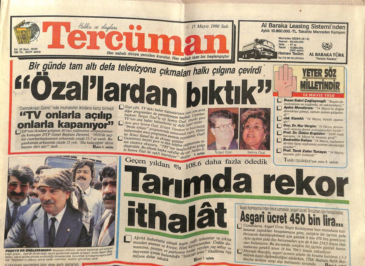 Tercüman Gazetesi 15 Mayıs 1990 - Yarım Asırlık Bardot - Fenerbahçe Yıldız Avında - Perihan Savaş Kimdir GZ150446 - 1