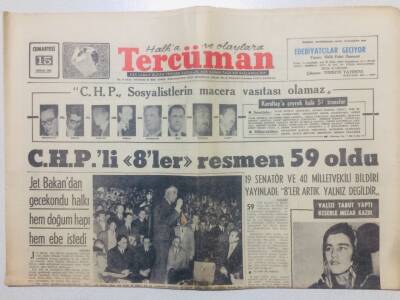 Tercüman Gazetesi 15 Nisan 1967 - CHPli 8ler Resmen 59 Oldu GZ53403 - 1