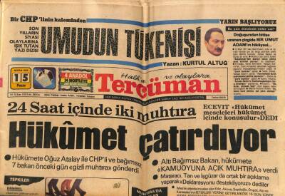 Tercüman Gazetesi 15 Nisan 1979 - Demirel Hükümet İflas Etmiştir GZ69056 - 1