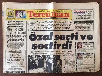 Tercüman Gazetesi 15 Nisan 1985 - Özal Seçti Ve Seçtirdi GZ10411 - 1
